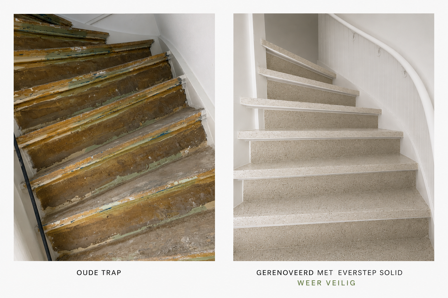 Voor en na renovatie — EverStep Solid · Bodegraven · sociale woningbouw