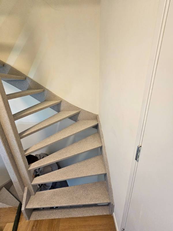 traprenovatie met Light Grey stone structuur in Delft